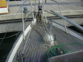 H28 Hereschoff designed boat for sale - foredeck